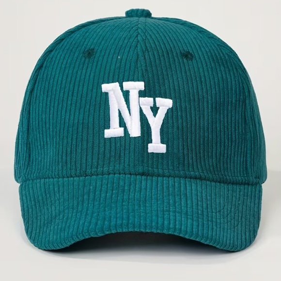 Accessories - Women's NY Teal Corduroy Cap New York Hat Adjustable NWT